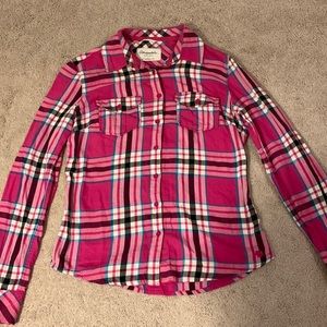 Aeropostale pink plaid flannel